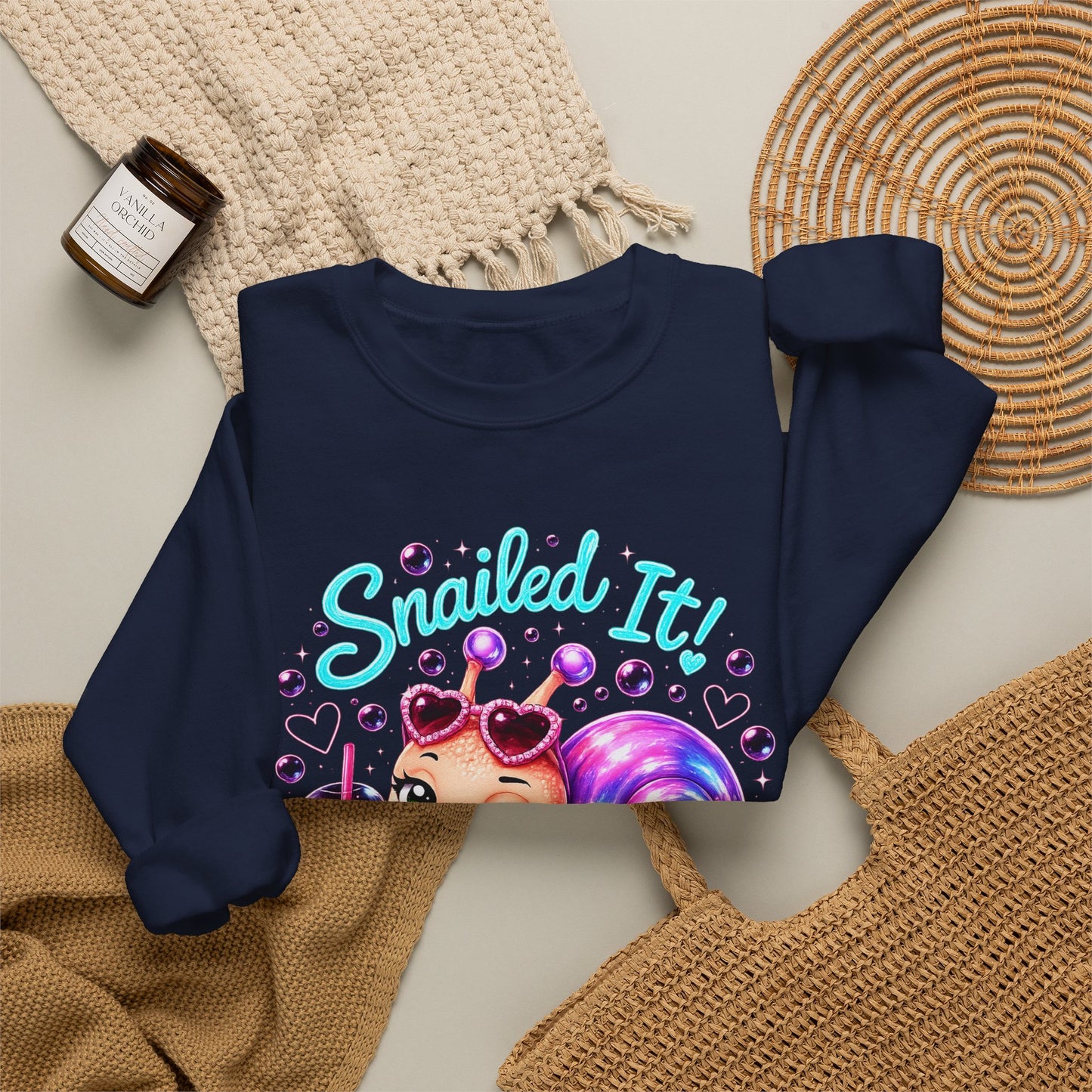 Snailed It! Cute Snail Crewneck Sweatshirt | Velvet Chaos