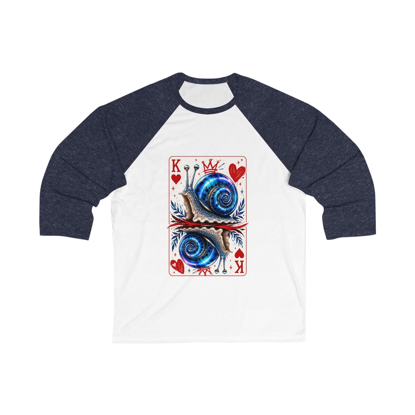Blue Moon King of Hearts Baseball Tee | Velvet Chaos Collection | Unisex 3/4 Sleeve Raglan Shirt