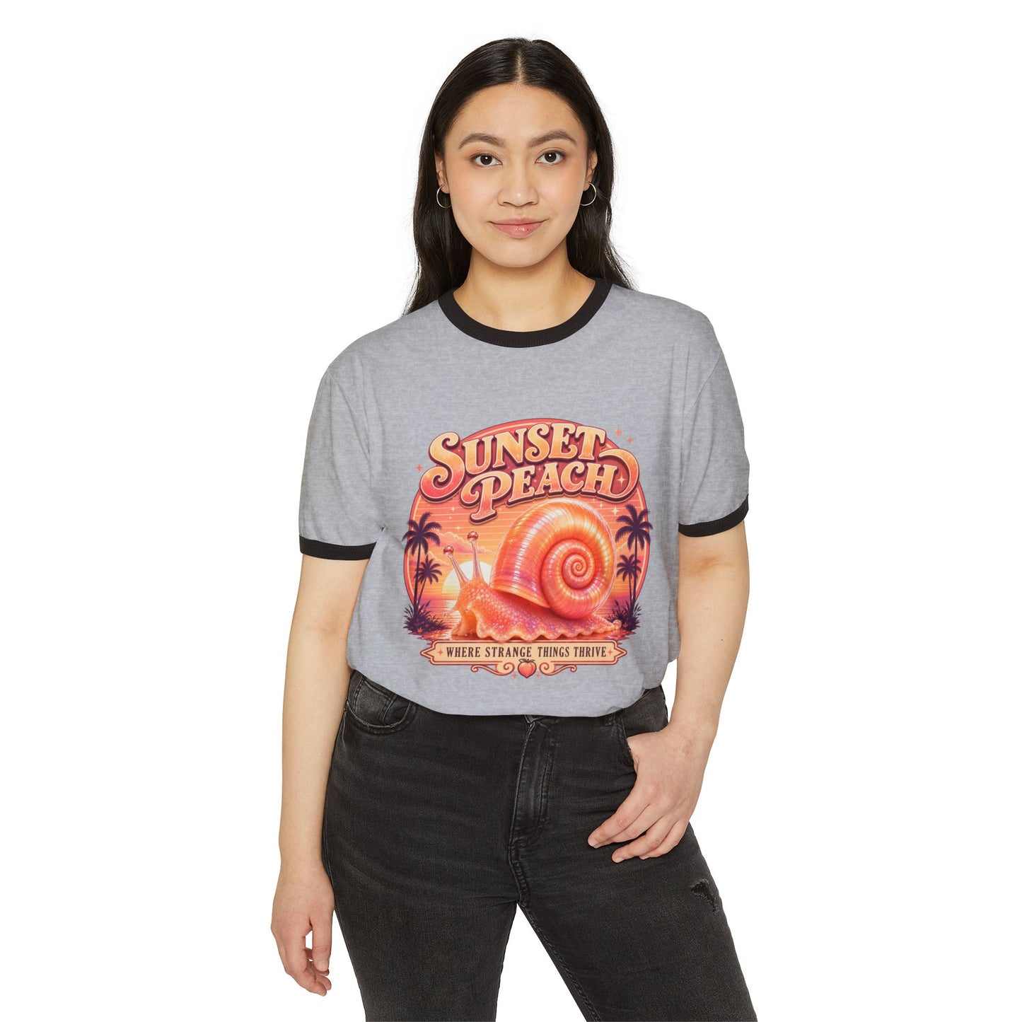 Sunset Peach Ringer Tee