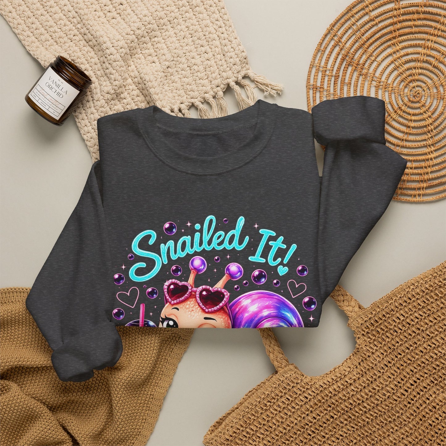 Snailed It! Cute Snail Crewneck Sweatshirt | Velvet Chaos
