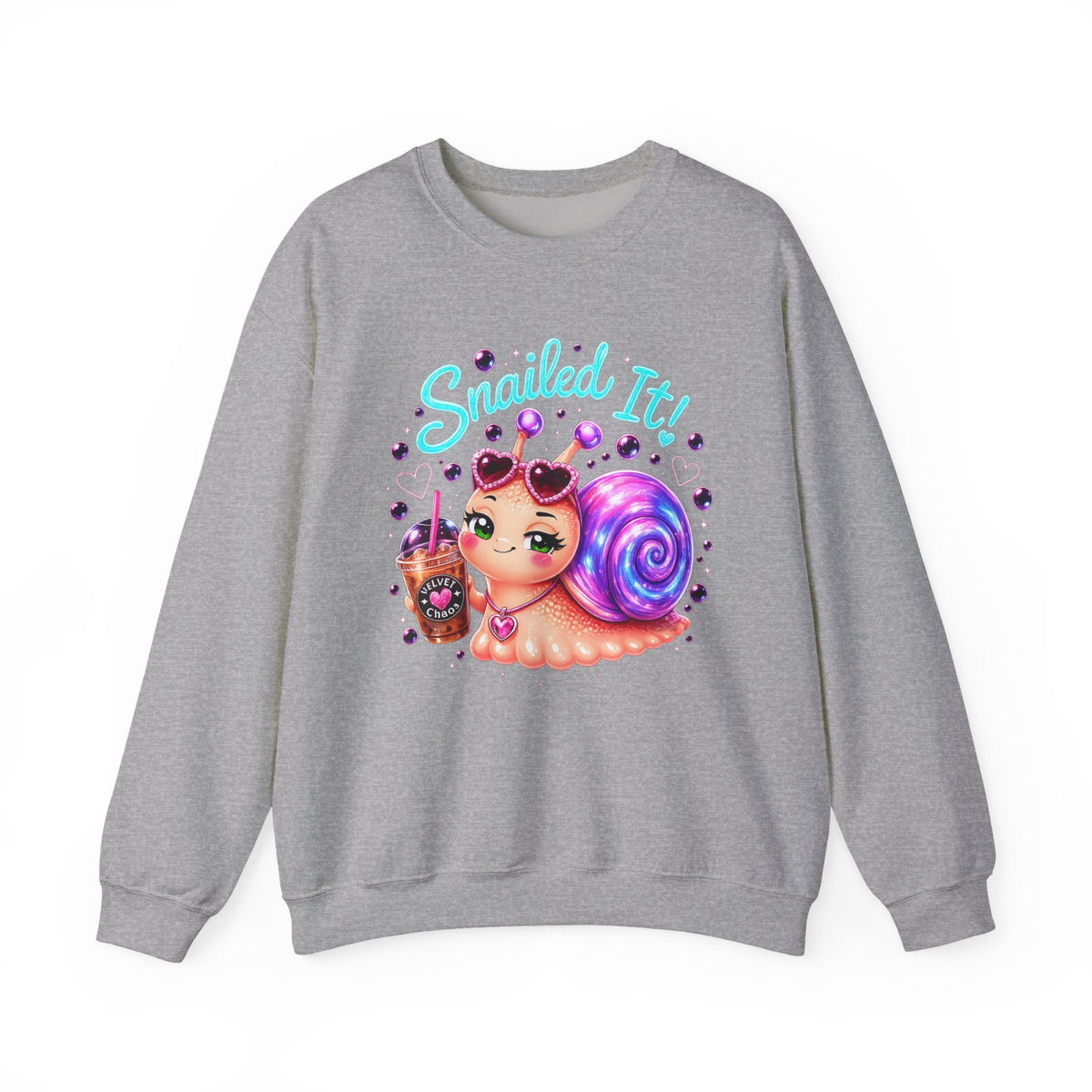 Snailed It! Cute Snail Crewneck Sweatshirt | Velvet Chaos