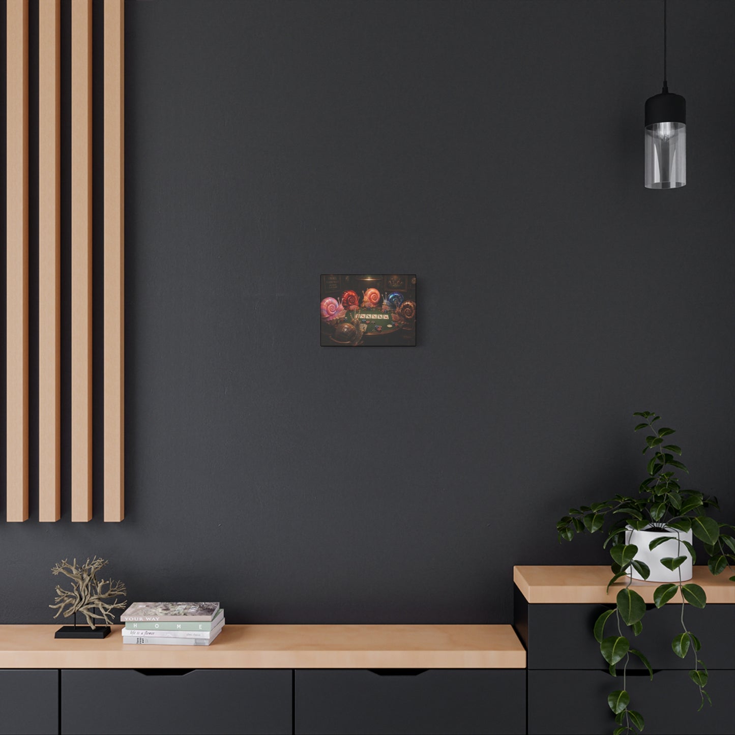 Snails Playing Poker Canvas Wall Art