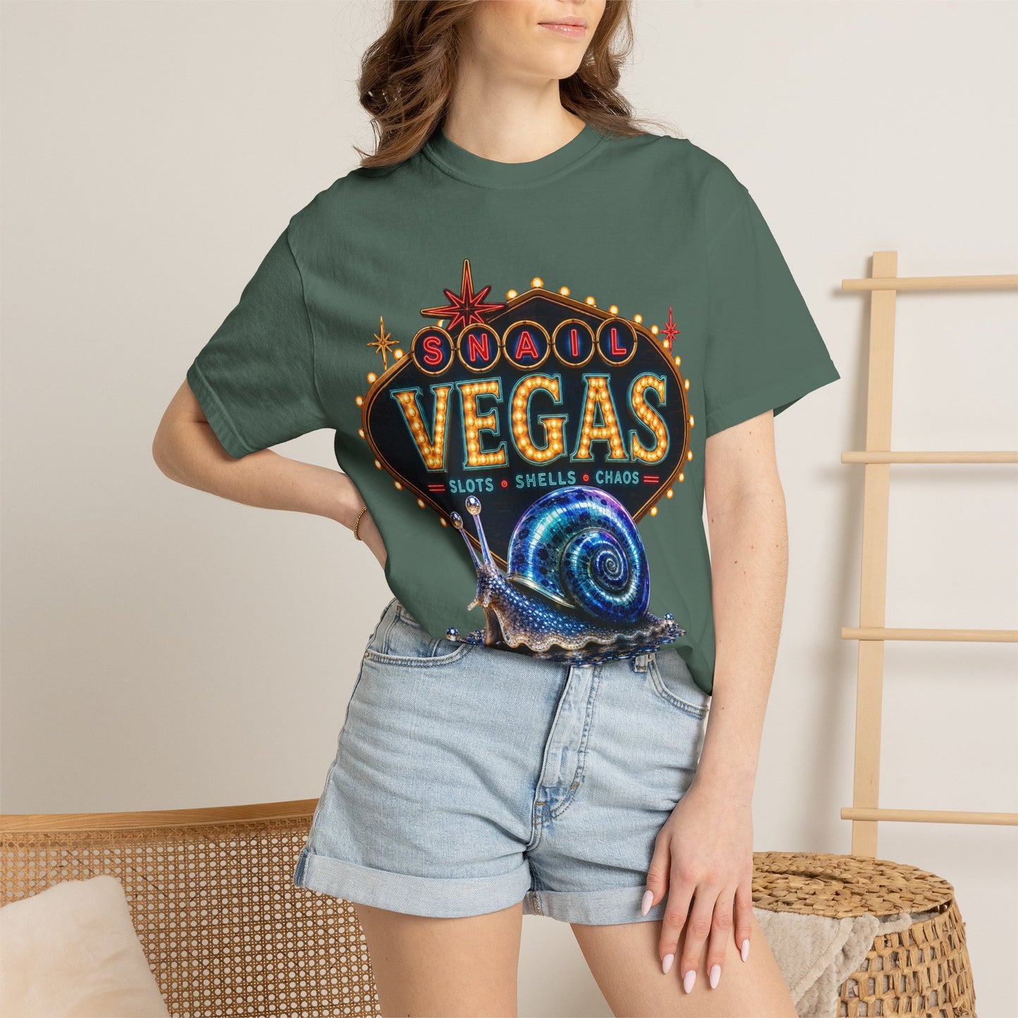 Snail Vegas Comfort Colors Tee 🎰🐌✨