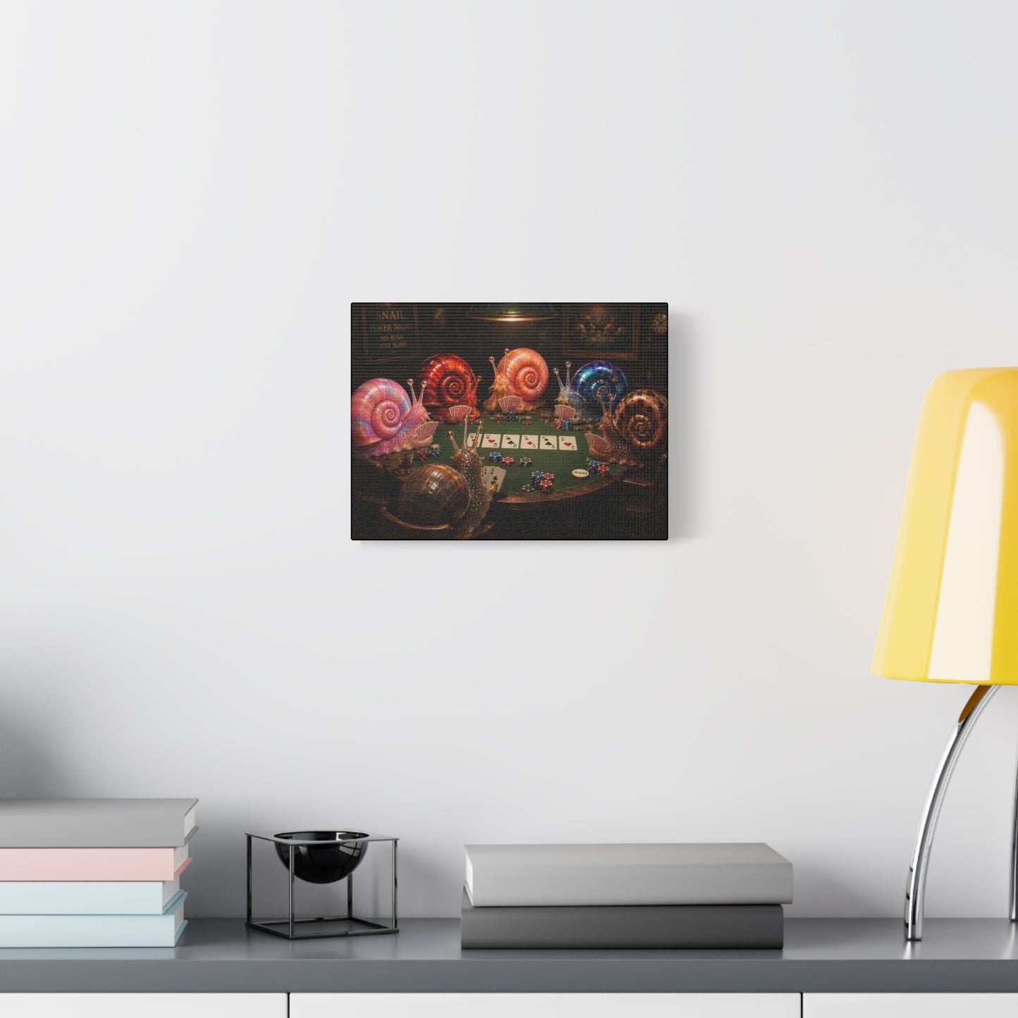 Snails Playing Poker Canvas Wall Art