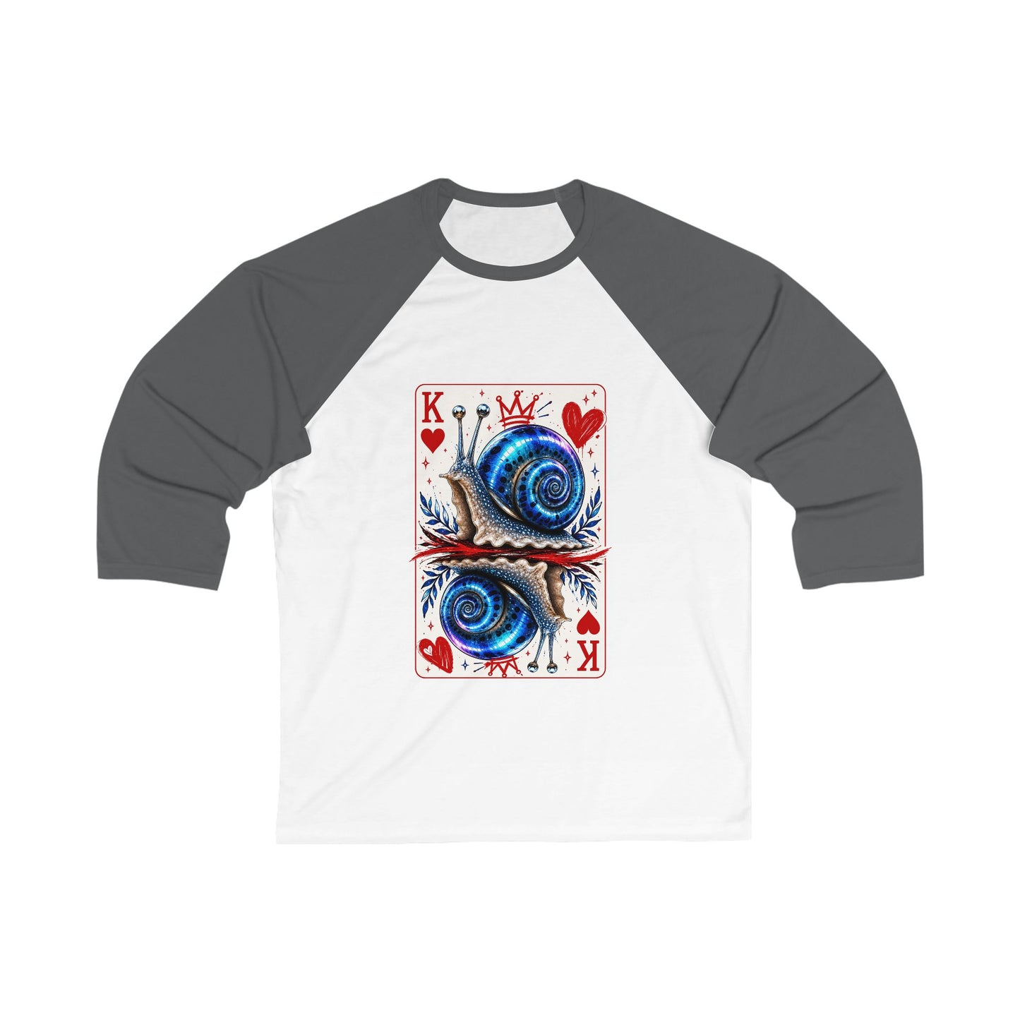 Blue Moon King of Hearts Baseball Tee | Velvet Chaos Collection | Unisex 3/4 Sleeve Raglan Shirt