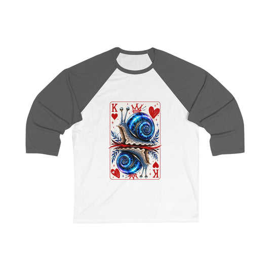 Blue Moon King of Hearts Baseball Tee | Velvet Chaos Collection | Unisex 3/4 Sleeve Raglan Shirt