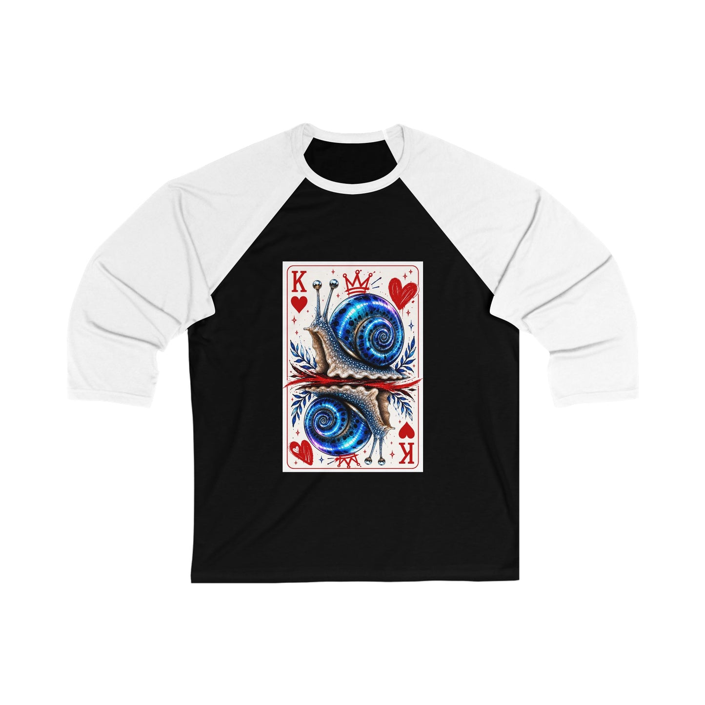 Blue Moon King of Hearts Baseball Tee | Velvet Chaos Collection | Unisex 3/4 Sleeve Raglan Shirt