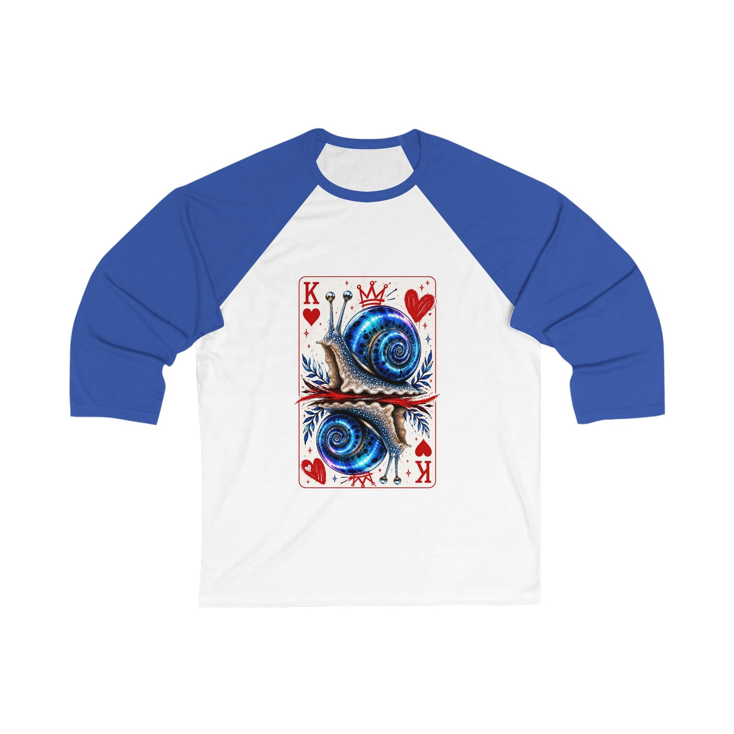 Blue Moon King of Hearts Baseball Tee | Velvet Chaos Collection | Unisex 3/4 Sleeve Raglan Shirt