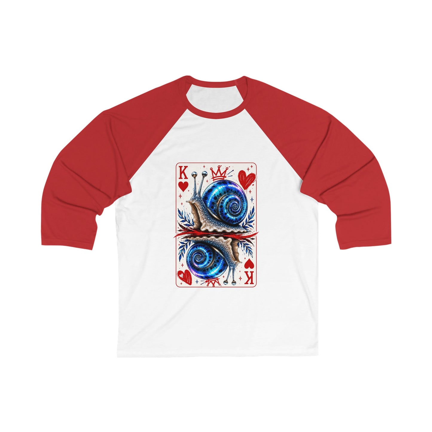 Blue Moon King of Hearts Baseball Tee | Velvet Chaos Collection | Unisex 3/4 Sleeve Raglan Shirt