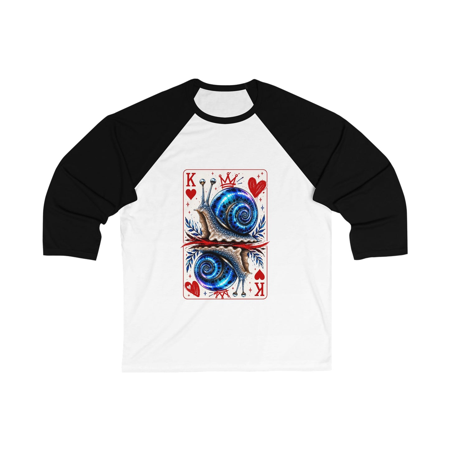 Blue Moon King of Hearts Baseball Tee | Velvet Chaos Collection | Unisex 3/4 Sleeve Raglan Shirt