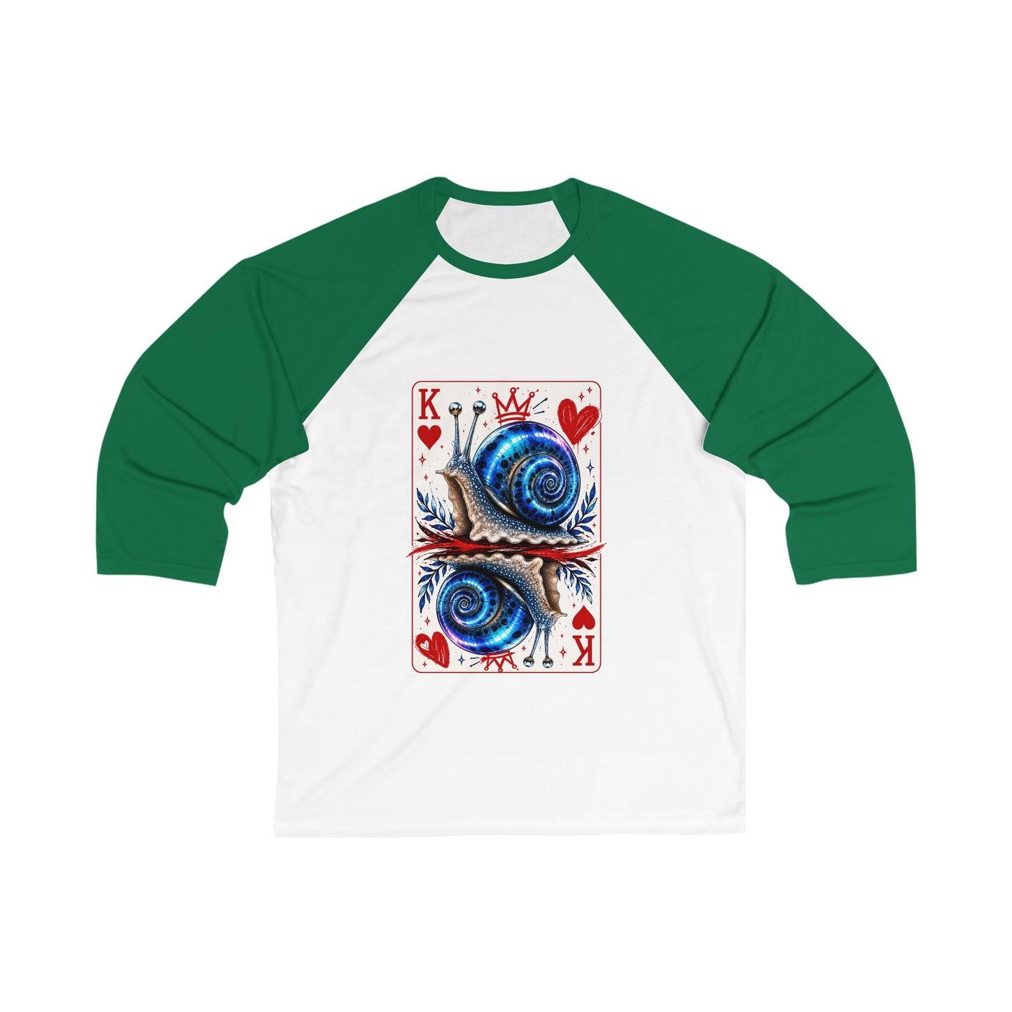 Blue Moon King of Hearts Baseball Tee | Velvet Chaos Collection | Unisex 3/4 Sleeve Raglan Shirt