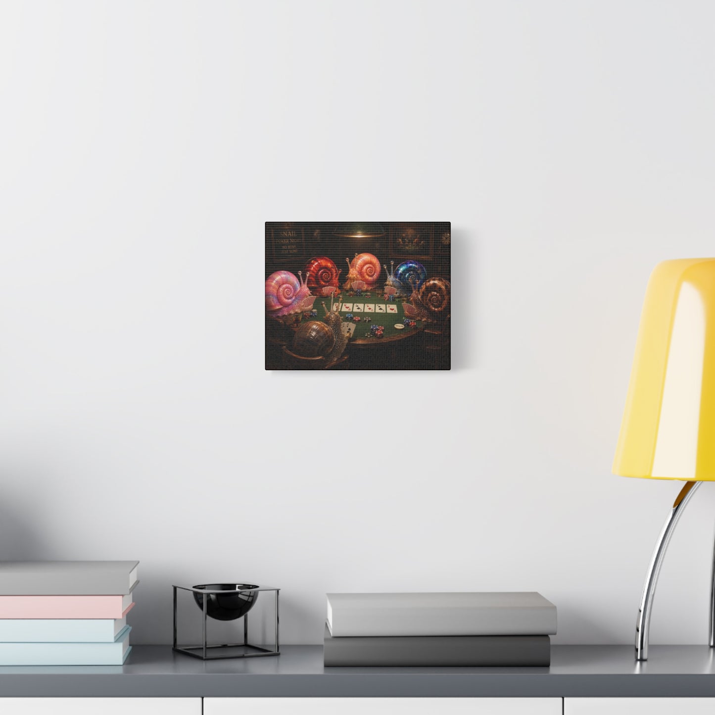 Snails Playing Poker Canvas Wall Art
