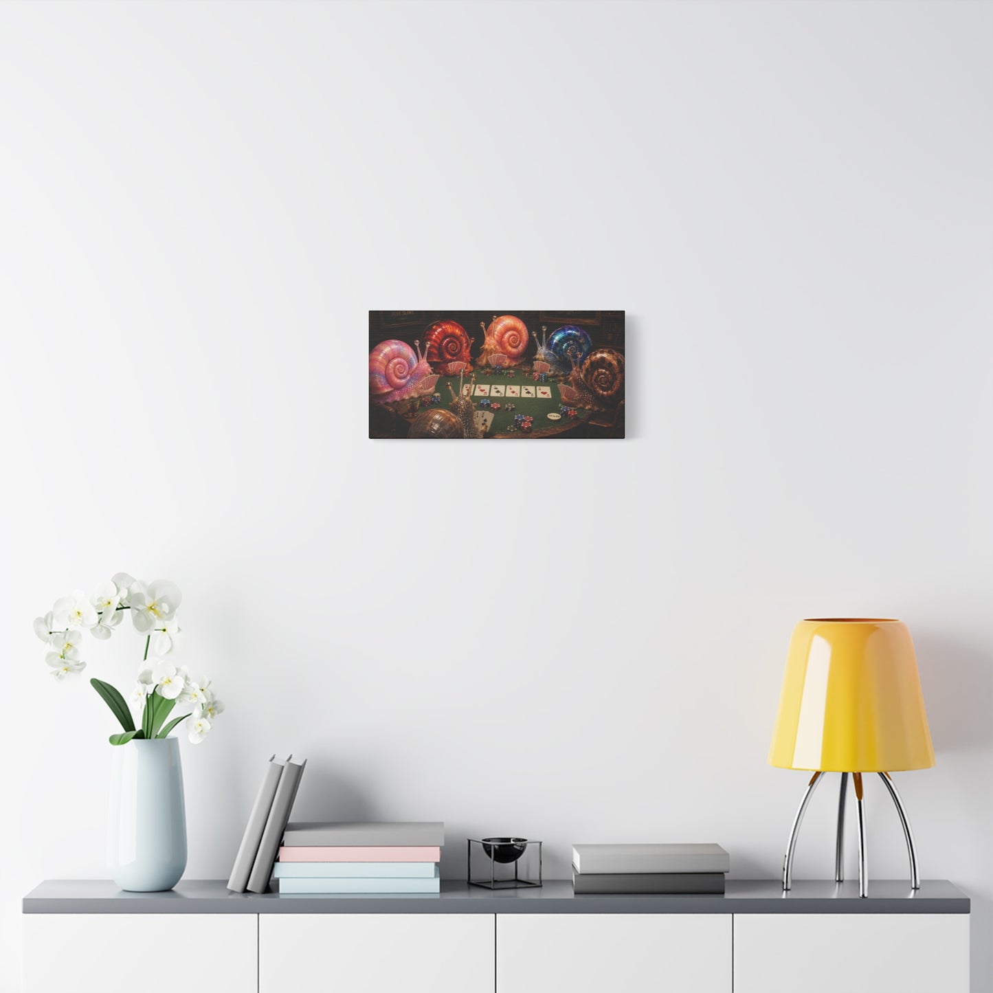 Snails Playing Poker Canvas Wall Art