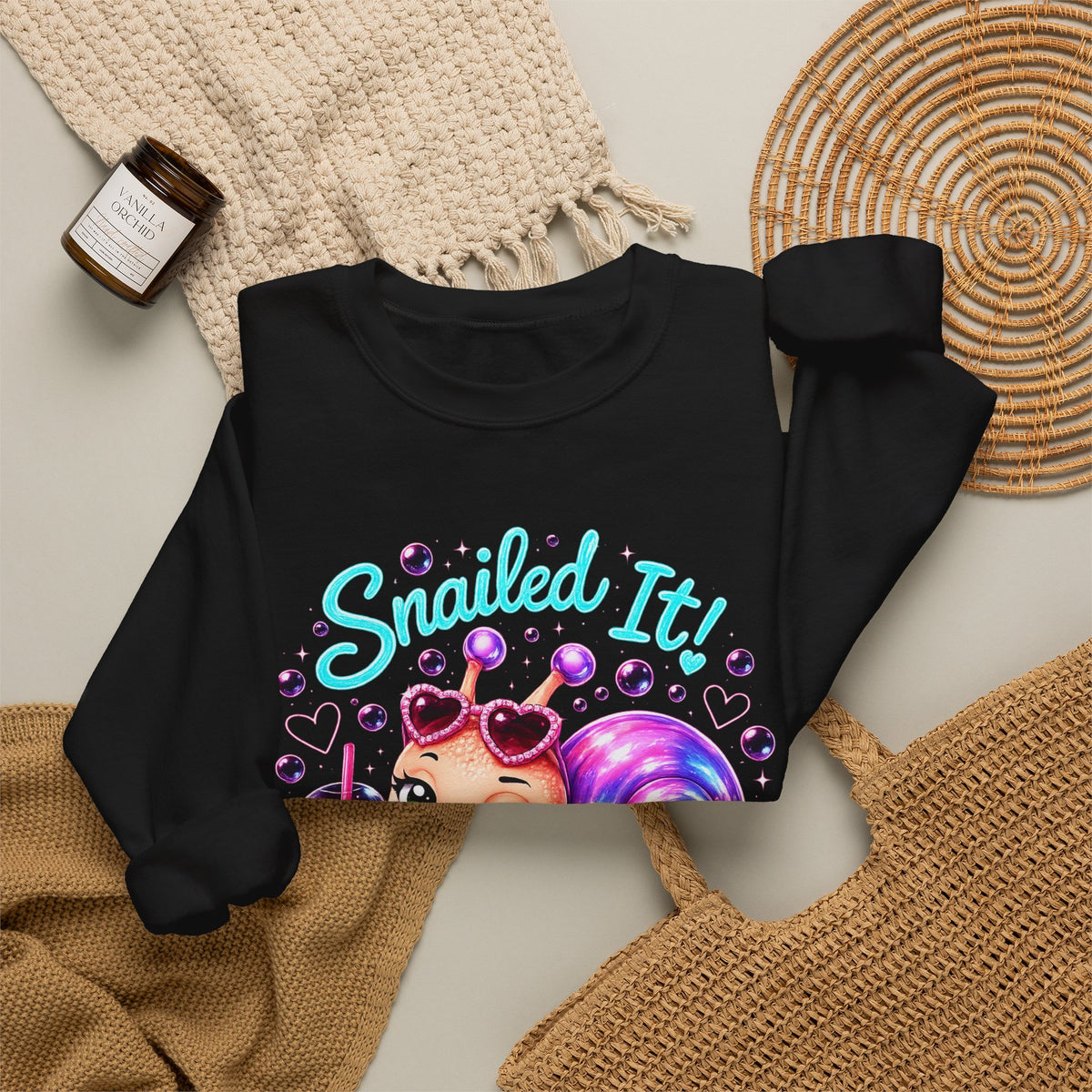 Snailed It! Cute Snail Crewneck Sweatshirt | Velvet Chaos