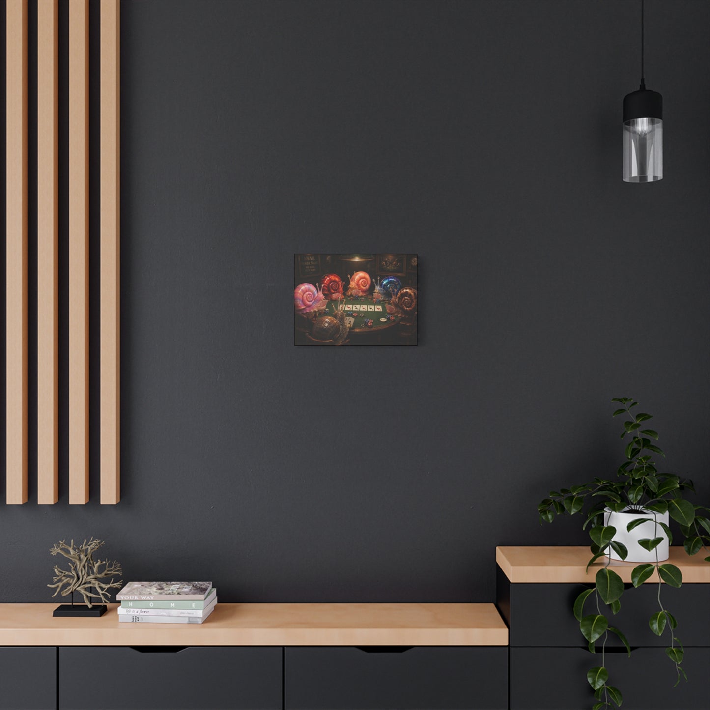 Snails Playing Poker Canvas Wall Art