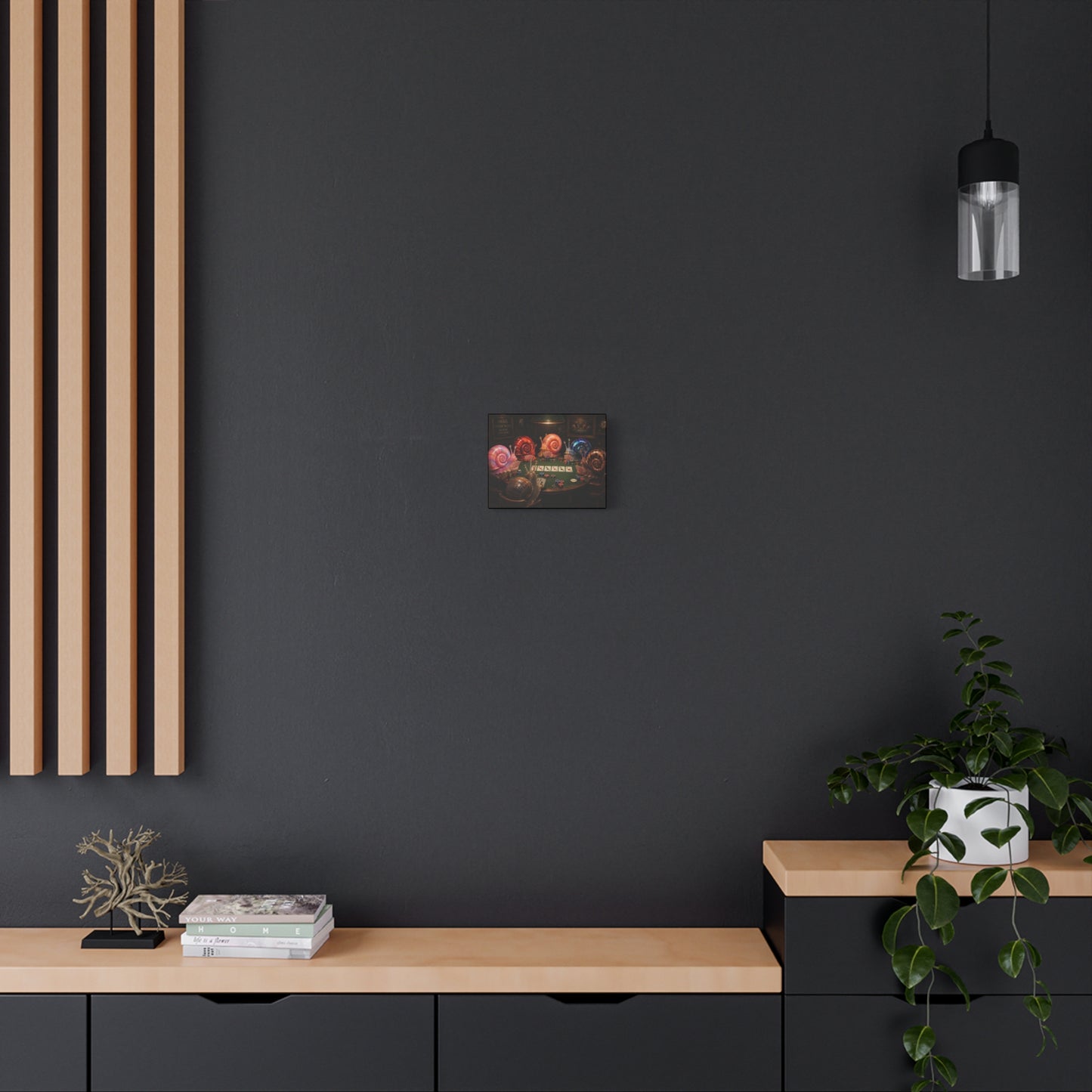 Snails Playing Poker Canvas Wall Art